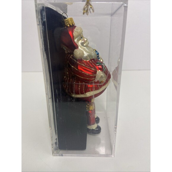 Unique Treasures Hand Made Hanging Christmas Santa Glass Ornament In Case - Picture 4 of 7